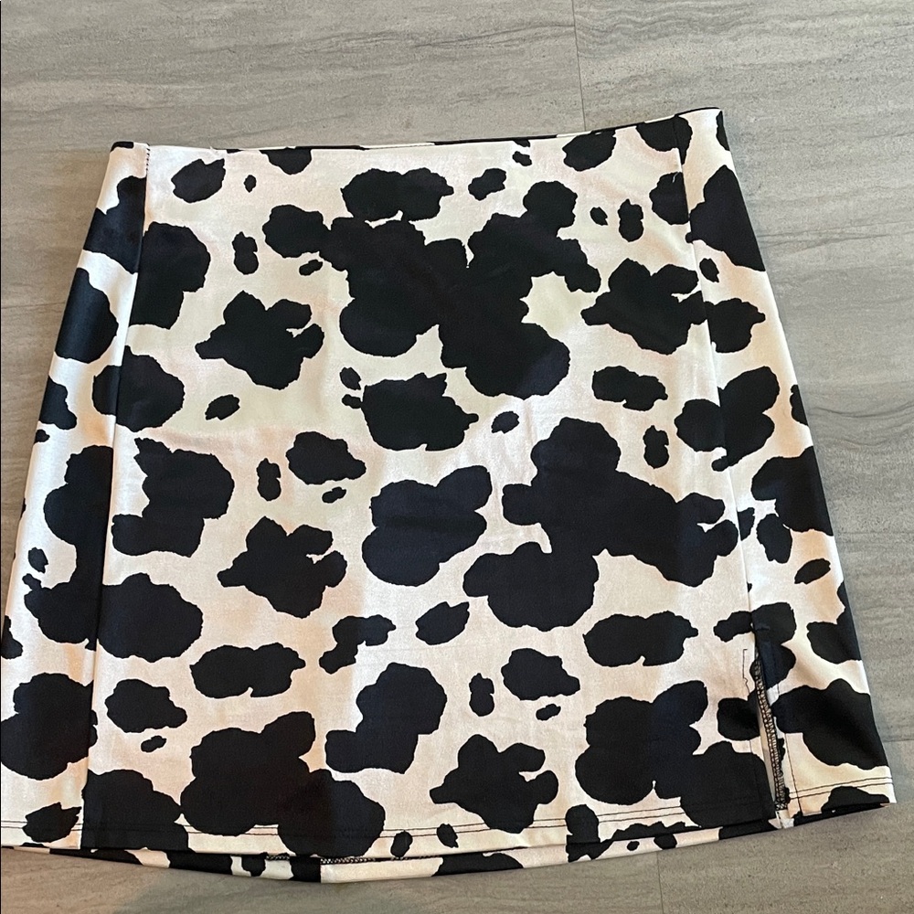 Cow Print Western Mini Skirt
